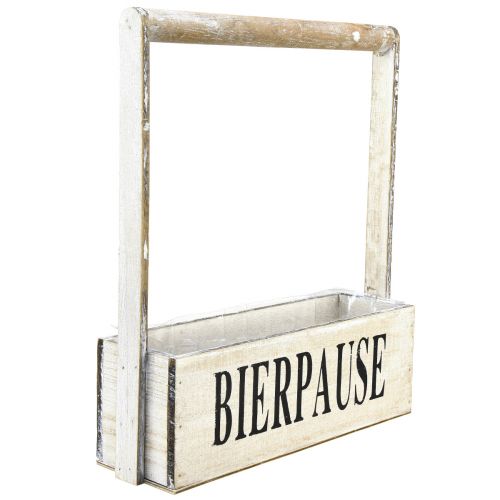 Plantekasse med håndtag vintage kasse “Beer Break” 30×9×10cm