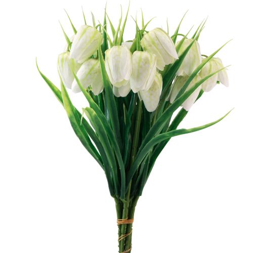 Floristik24 Fritillaria Hvidternet Bord Blomst Kunstige Blomster 38cm 6 stk