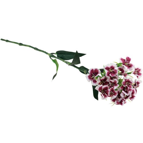 Artikel Bearded Nellike Kunstig Blomst Lilla Hvid Nellike 52cm