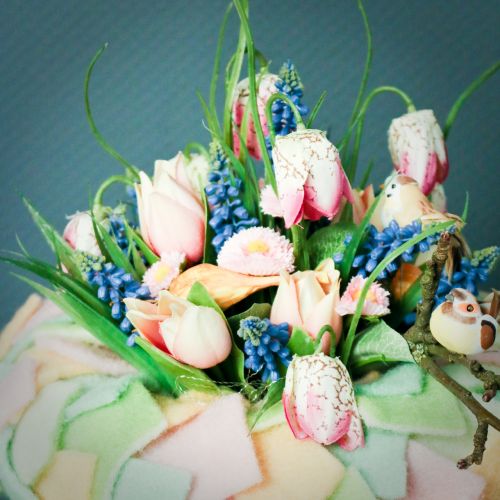 Floristik24 Skaktern blomster Fritillaria kunsthvid, grøn 40cm 12 stk