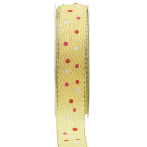 Gavebånd med prikker bånd gul 25mm 18m