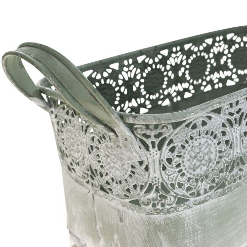 Floristik24 Dekorativ skål metal blomsterskål håndtag 25,5/30/35,5 cm sæt af 3
