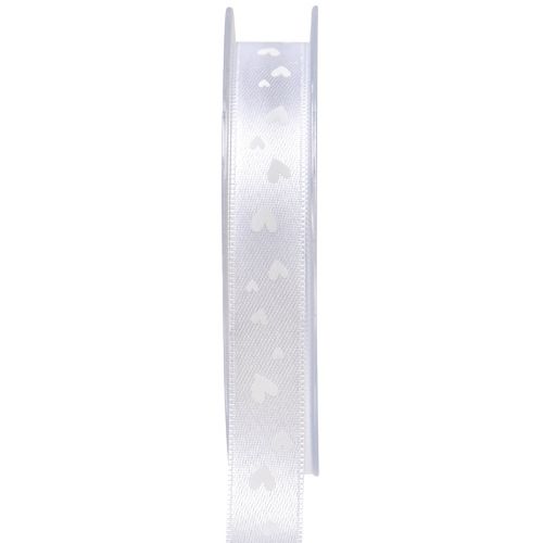 Gavebånd hvidt bryllupsbånd pyntebånd 15mm 20m