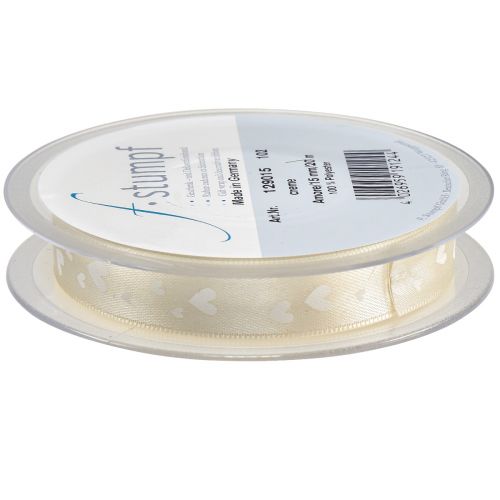 Artikel Gavebånd creme bryllupsbånd dekorative bånd 15mm 20m