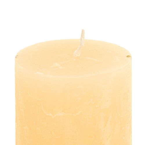 Artikel Ensfarvede lys abrikos lyssøjler 50×100mm 4 stk
