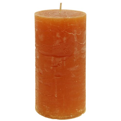 Søjlelys mørk orange ensfarvet Sunset 50x100mm 4 stk