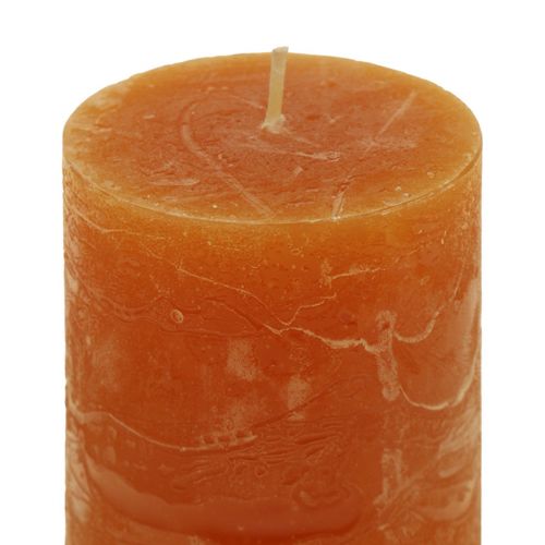 Artikel Søjlelys mørk orange ensfarvet Sunset 50x100mm 4 stk