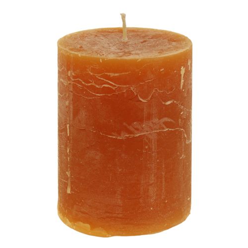 Søjlelys mørk orange ensfarvet Sunset 60x80mm 4 stk