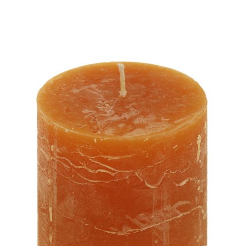 Artikel Søjlelys mørk orange ensfarvet Sunset 60x80mm 4 stk