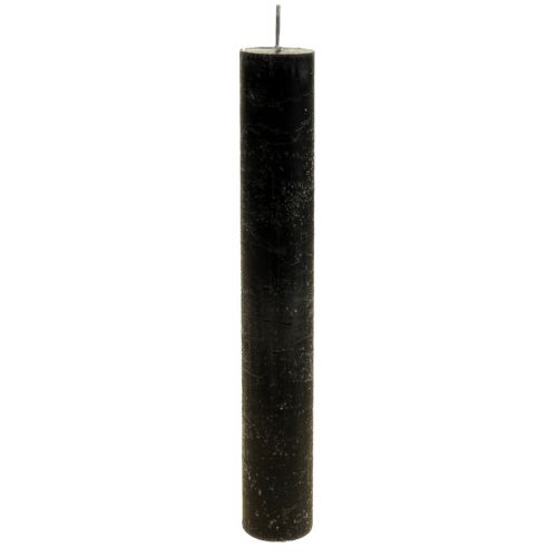 Koniske lys farvede sorte lys 34×240mm 4 stk