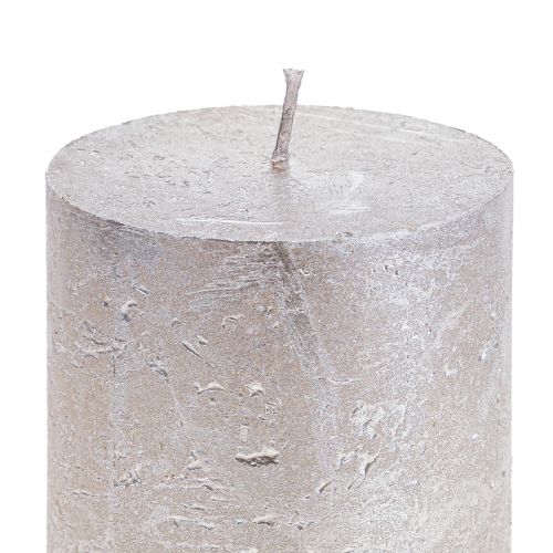 Artikel Bloklys platin skinnende mønster 200mm Ø85mm 2 stk
