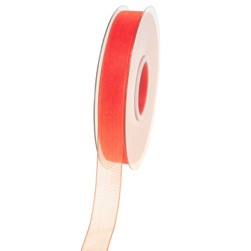 Floristik24 Organza bånd gavebånd orange bånd selvkant 15mm 50m