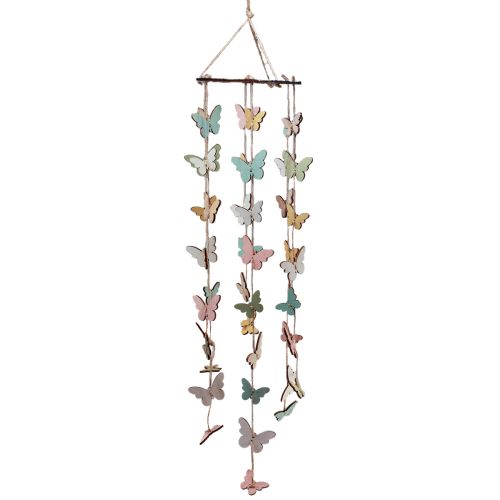 Artikel Vindklokke dekoration sommerfugle vinduesdekoration træ Ø15cm 55cm