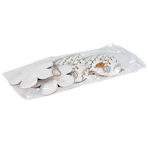 Artikel Hængende dekoration metal dekoration hjerter og blomster hvid 10cm 4 stk