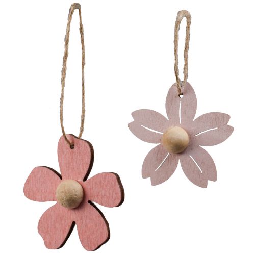 Artikel Træblomster hængende dekoration træ sommerdekoration pink 4,5cm 24 stk