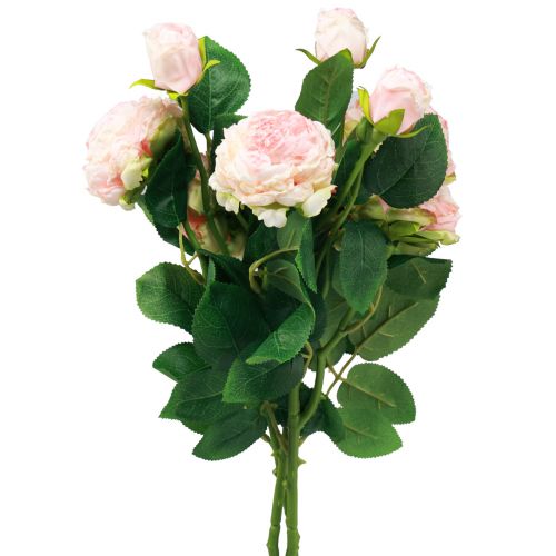 Floristik24 Artificial Roses Pink Artificial Roses Dry Look 53cm 3stk