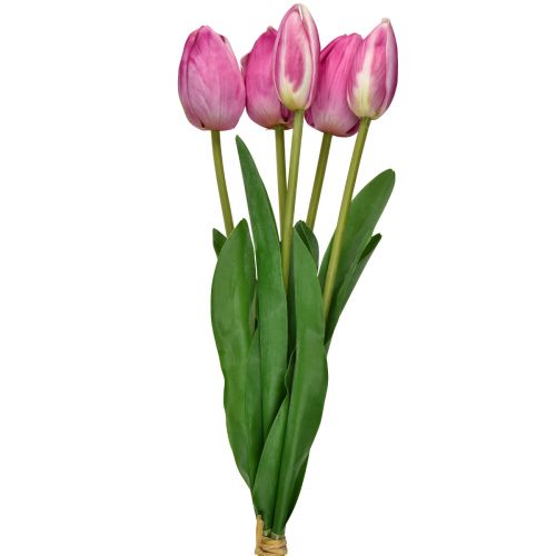 Floristik24 Pink Tulipaner Dekoration Real Touch Kunstige Blomster Spring 49cm 5 stk