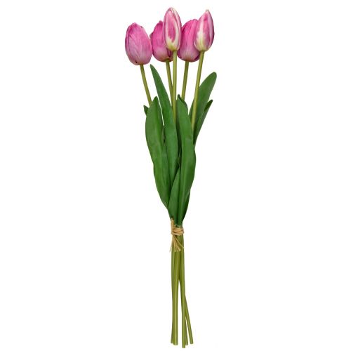 Floristik24 Pink Tulipaner Dekoration Real Touch Kunstige Blomster Spring 49cm 5 stk