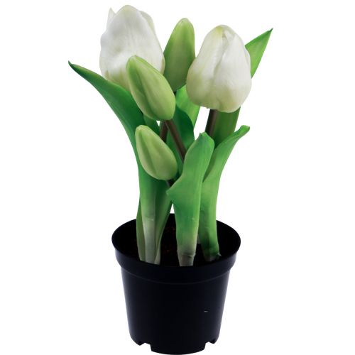 Artikel Kunstige tulipaner i potte Hvide tulipaner kunstige blomster 22cm