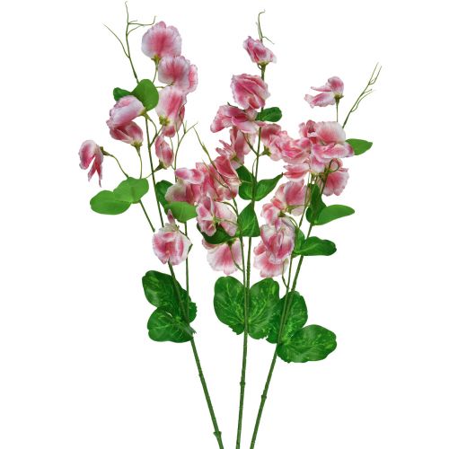 Kunstige blomster pink hvid vikke Vicia haveblomster 61cm 3stk