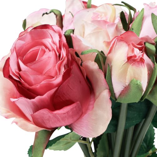 Artikel Kunstige Roser Pink Kunstige Roser Pyntebuket 29cm 12 stk