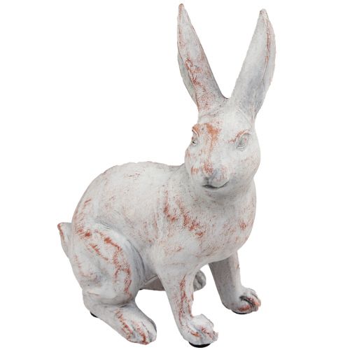 Floristik24 Kanin siddende dekorativ kanin kunststen hvid brun 15,5x8,5x22cm