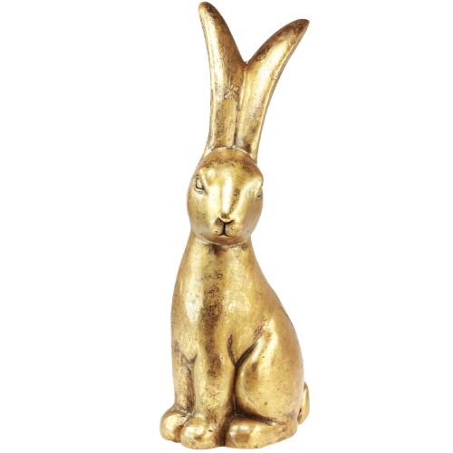 Floristik24 Dekorativ påskehare Guld Påskepynt Kanin Siddende Antik H50cm