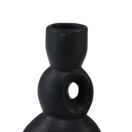 Artikel Lysestage Keramisk Lysestage Sort H13cm 2 Stk