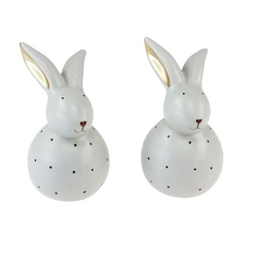 Floristik24 Påskehare dekorative figurer kaniner med prikmønster 13cm 2stk