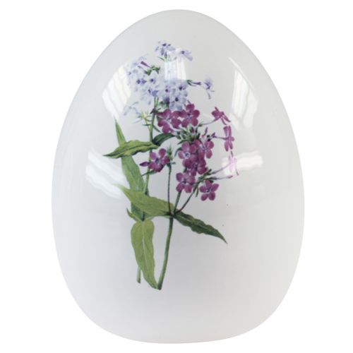 Artikel Keramisk påskeæg dekoration med blomsterdekoration 12cm 3stk