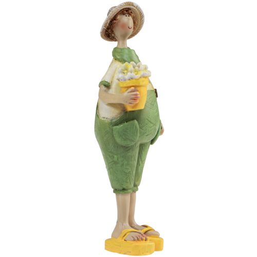 Artikel Pyntefigurer gartner borddekoration sommergrøn gul 16,5×5,5cm 2stk