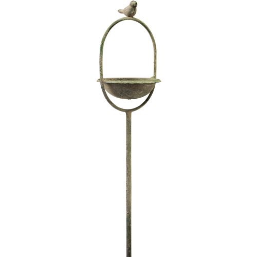 Dekorative fugledrik grøn antik med spyd Ø11cm H55cm