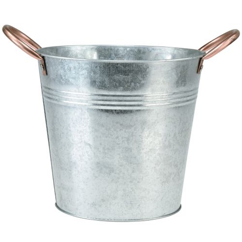 Floristik24 Urtepotte med håndtag metal spand plantekasse Ø25cm H21cm