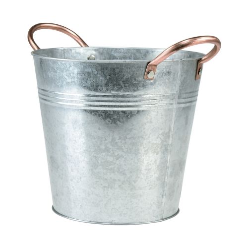 Floristik24 Urtepotte med håndtag metal spand plantekasse Ø25cm H21cm