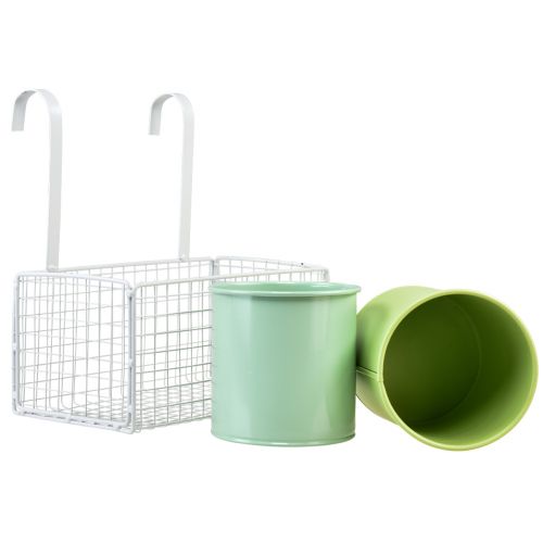 Artikel Urtepotte hængende metal grøn altan dekoration L22cm H23,5cm
