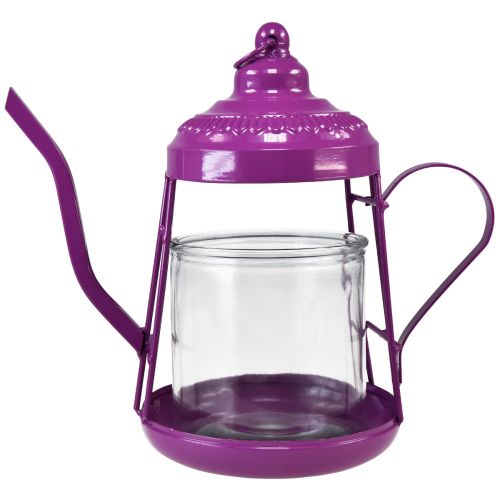 Artikel Fyrfadsstage glas lanterne tekande pink Ø15cm H26cm