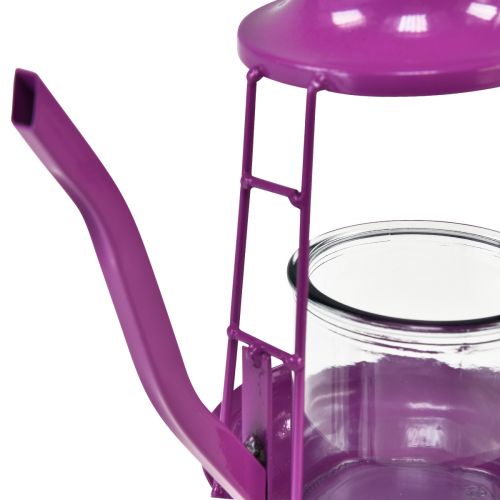 Artikel Fyrfadsstage glas lanterne tekande pink Ø13cm H22cm