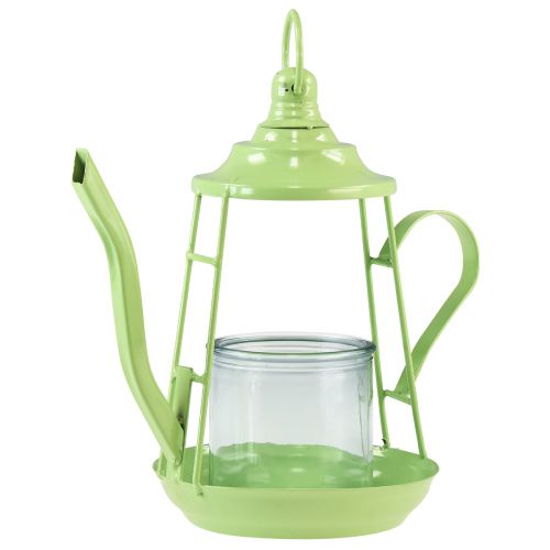 Artikel Fyrfadsstage glas lanterne tekande grøn Ø13cm H22cm