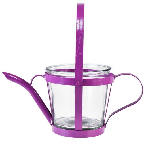 Artikel Lanterne glas dekorativ vandkande metal pink Ø14cm H13cm