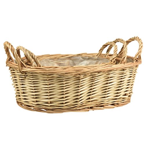 Artikel Plantekurv vævet kurv oval pil 42/34/28 cm sæt af 3