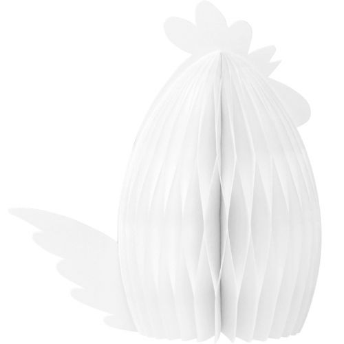 Floristik24 Dekorativ kylling honeycomb papir dekorationsfigur hvid 28,5x15,5x30cm