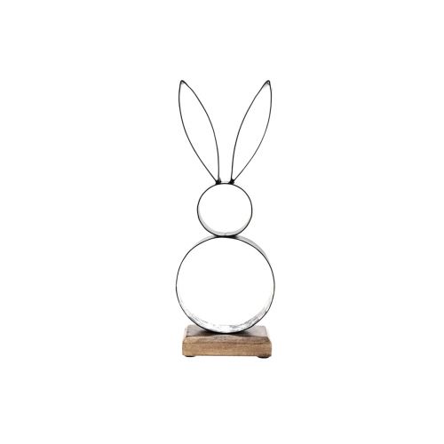 Artikel Påskehare dekoration metal sort sølv påske figur 11×31cm