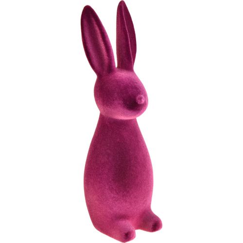 Floristik24 Flocked Bunny Påskehare-dekoration – 2. valg – Violet 15×15,5×47 cm