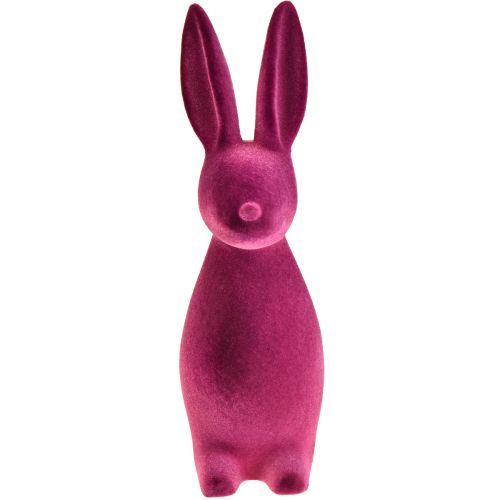 Artikel Flocked Bunny Påskehare-dekoration – 2. valg – Violet 15×15,5×47 cm
