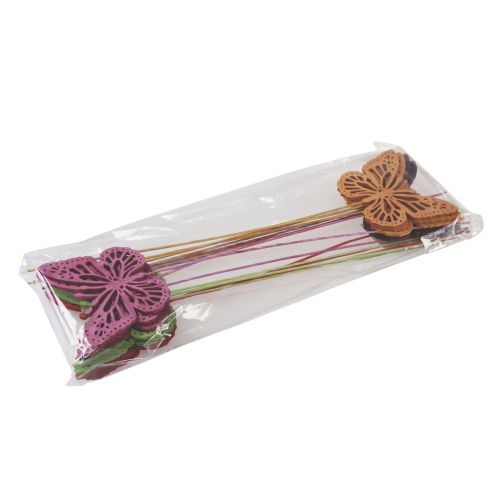 Artikel Forårsdekoration blomsterpropper træ dekorative sommerfugle 28cm 18 stk