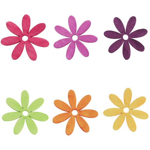 Artikel Scatter dekoration træ blomster borddekoration sommer farverig Ø4cm 72 stk