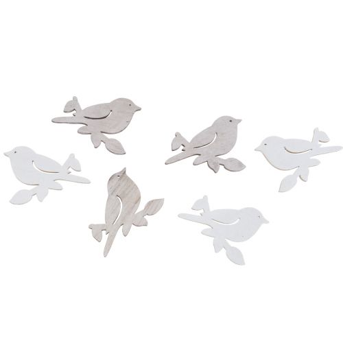 Artikel Scatter dekoration træ forår fugl dekoration naturhvid 4cm 72 stk