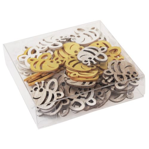Artikel Scatter dekoration træbier dekoration borddekoration sommer 4×3,5cm 72 stk.