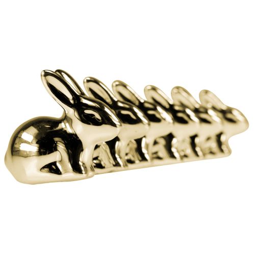 Floristik24 Påskeharer guld keramik siddende metal look 5,5cm 6 stk