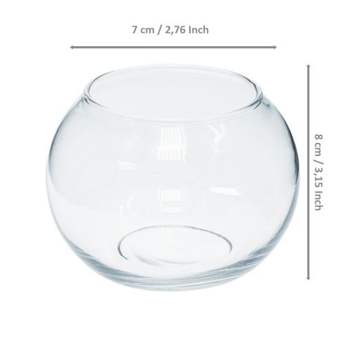 Artikel Kuglevase Glas Mini Vase Rund Glas Deco H8cm Ø7cm